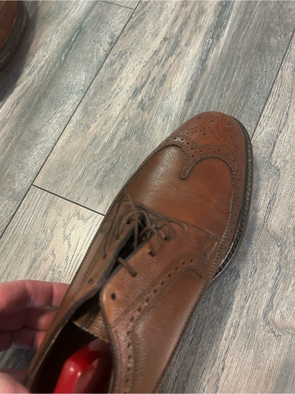 Florsheim Imperial 93602 Wingtip Shoes Men’s 11.5 D Brown Pebble Grain - Picture 6 of 13
